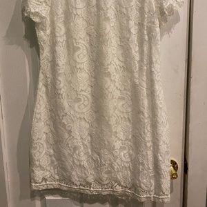 NWT  women dress brocade white